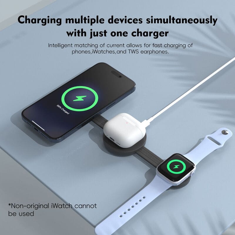 ChubbyCharge NanoPod - Ultra-Light 3-in-1 MagSafe Charger, Foldable Travel Dock for all your devices - Image 7