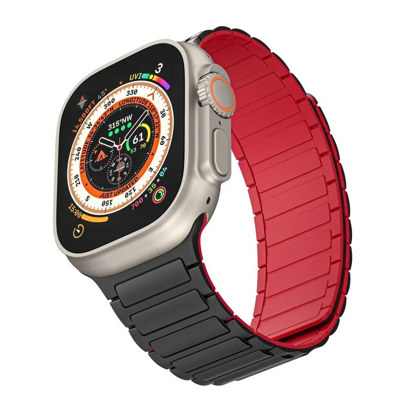 "Dual-Tone" Sporty Contrast Magnetic Silicone Band For Apple Watch - Image 7