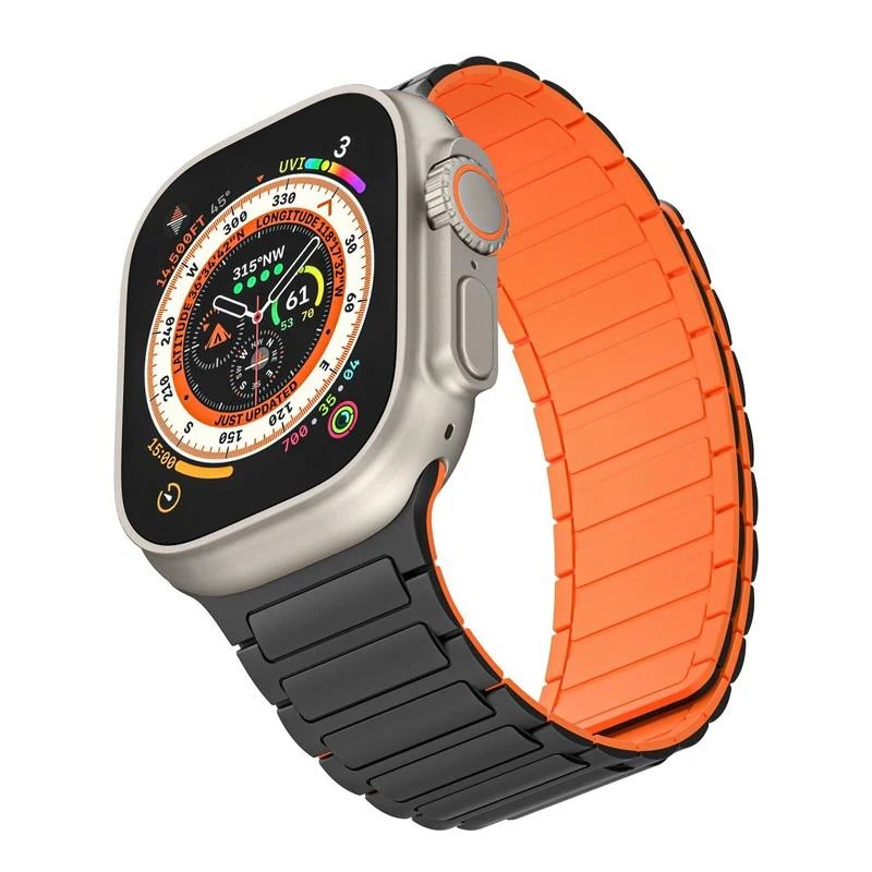 "Dual-Tone" Sporty Contrast Magnetic Silicone Band For Apple Watch - Image 8