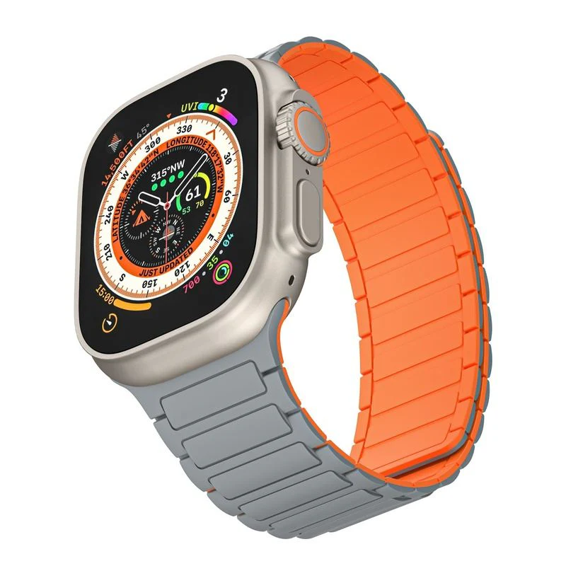 "Dual-Tone" Sporty Contrast Magnetic Silicone Band For Apple Watch - Image 9