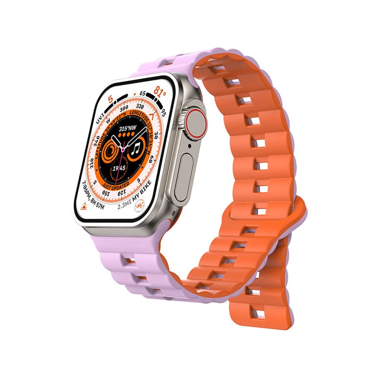 "Dual-Tone" Ultra-Thin Breathable Magnetic Silicone Band For Apple Watch - Image 14
