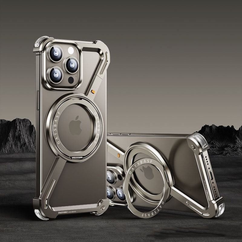 ChubbyArmor Z - Frameless Metal Hollow Magnetic Rotating Bracket Phone Case For iPhone - Image 12