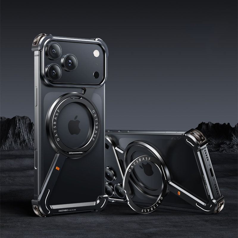 ChubbyArmor Z - Frameless Metal Hollow Magnetic Rotating Bracket Phone Case For iPhone - Image 13