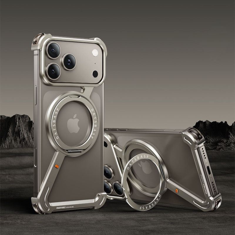 ChubbyArmor Z - Frameless Metal Hollow Magnetic Rotating Bracket Phone Case For iPhone - Image 14