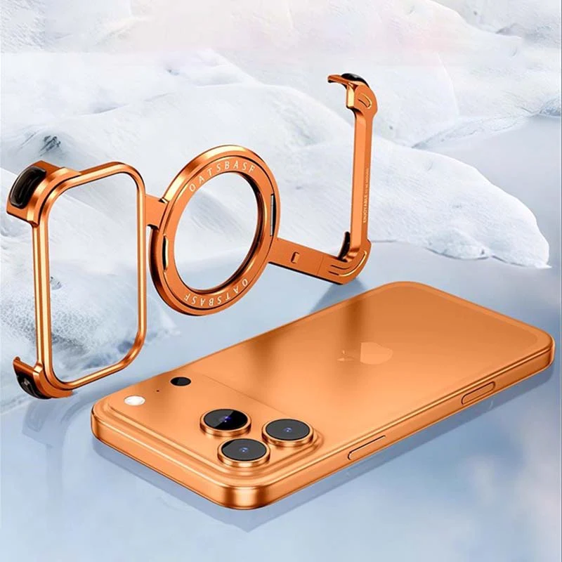 ChubbyArmor Z - Frameless Metal Hollow Magnetic Rotating Bracket Phone Case For iPhone - Image 3