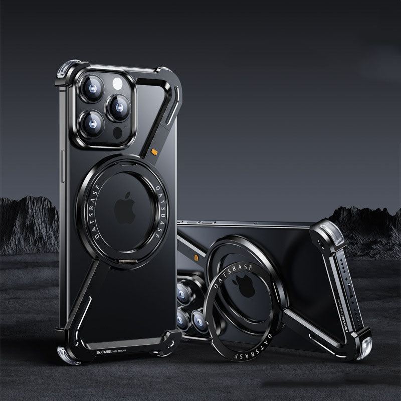 ChubbyArmor Z - Frameless Metal Hollow Magnetic Rotating Bracket Phone Case For iPhone - Image 4