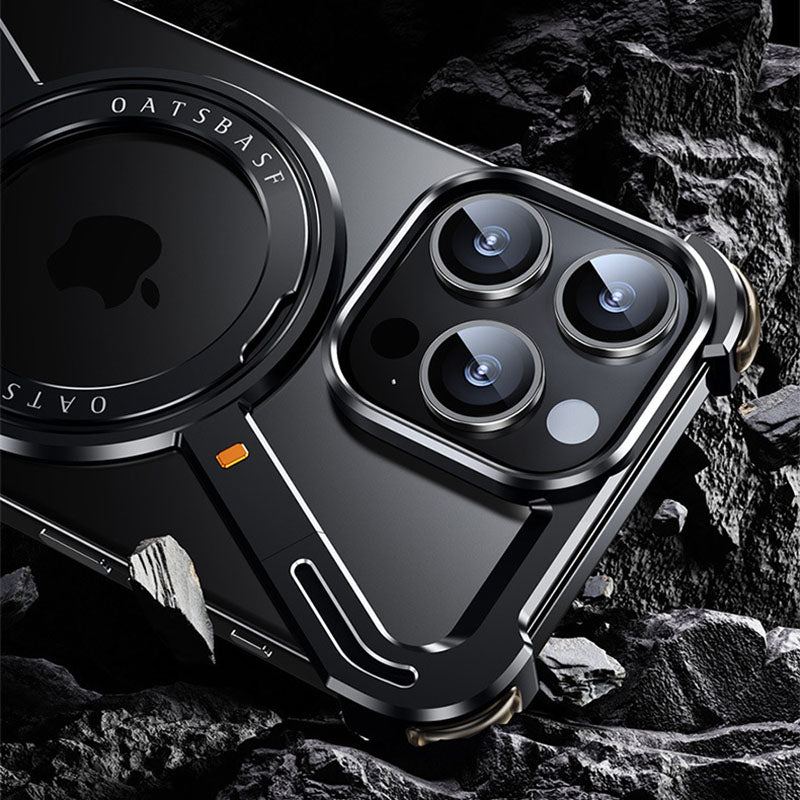 ChubbyArmor Z - Frameless Metal Hollow Magnetic Rotating Bracket Phone Case For iPhone - Image 7