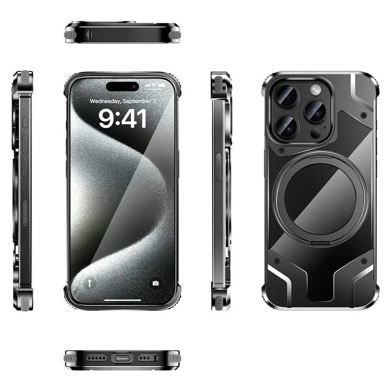 ChubbyArmor MechaSpin - 360° Rotating Stand Magnetic Case For iPhone - Image 5