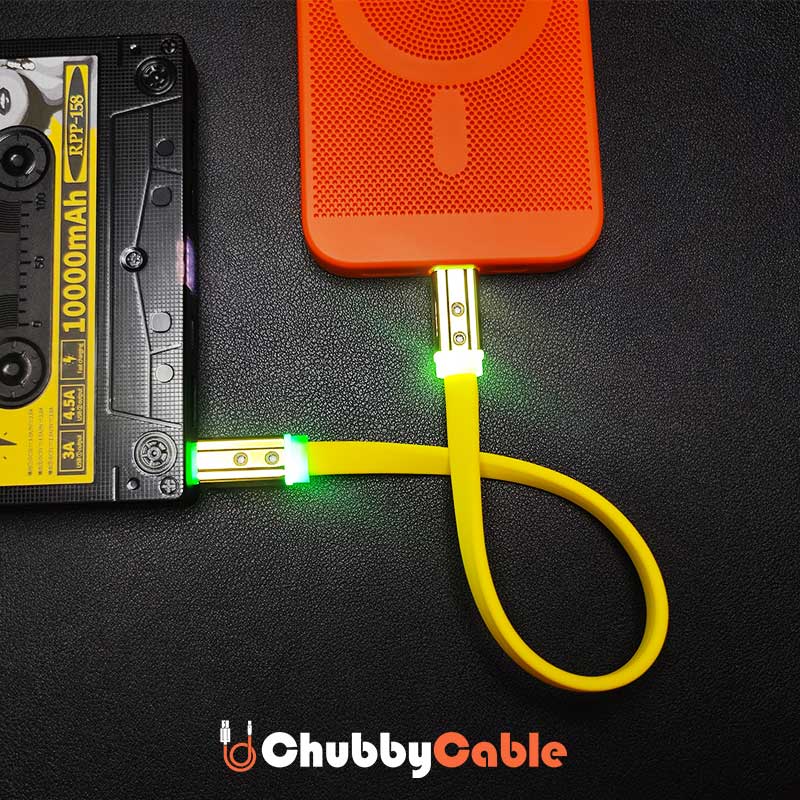 "Neon Chubby" Flat Charge Cable With Gold-plated Design - Image 3