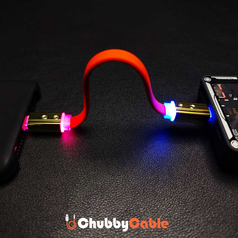 "Neon Chubby" Flat Charge Cable With Gold-plated Design - Image 4