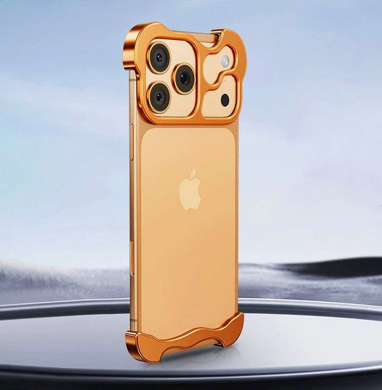 ChubbyArmor Chic - Shaped Metal Bezel Backless Phone Case with Lens Film For iPhone - Image 17
