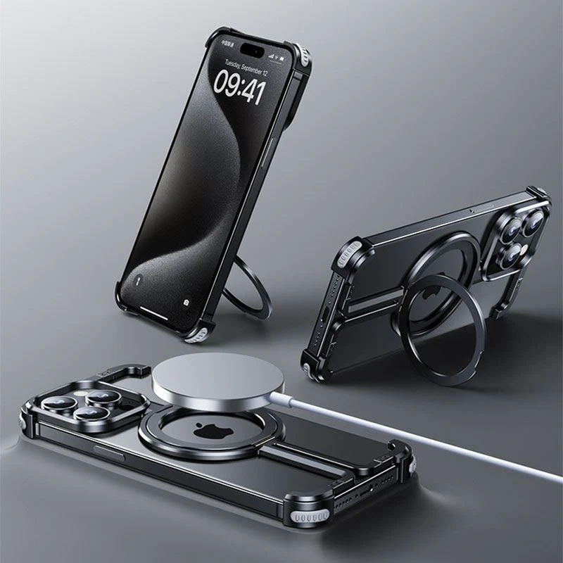 ChubbyArmor AeroSpin - Skeletonized Metal Bezel-less Magnetic Case With Stand - Image 3
