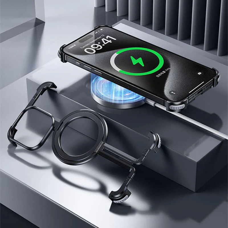 ChubbyArmor AeroSpin - Skeletonized Metal Bezel-less Magnetic Case With Stand - Image 4