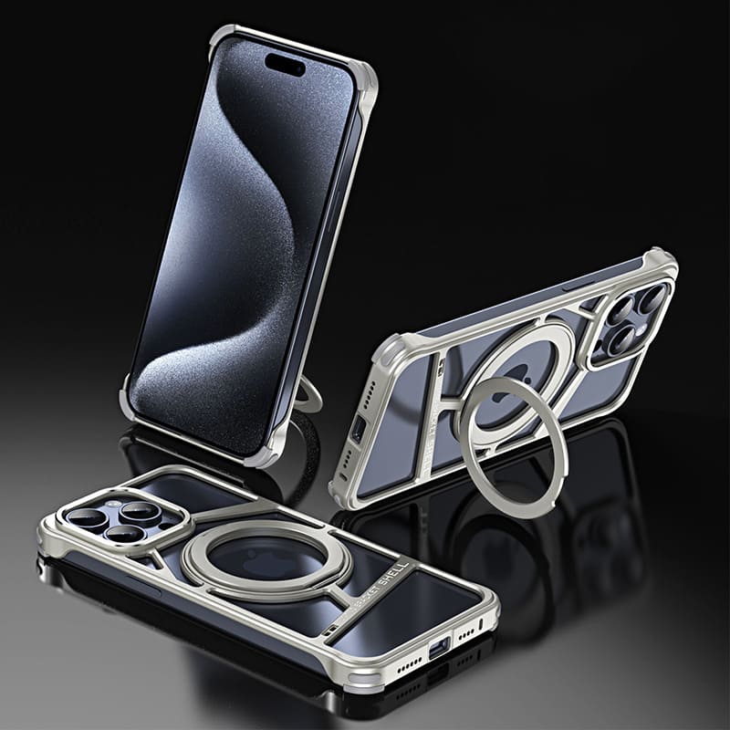ChubbyArmor Ghost - Skeletonized Metal Magnetic iPhone Case With Stand - Image 10