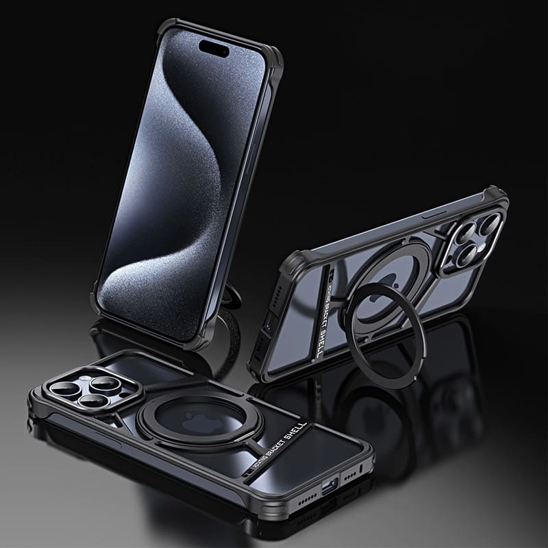 ChubbyArmor Ghost - Skeletonized Metal Magnetic iPhone Case With Stand - Image 11
