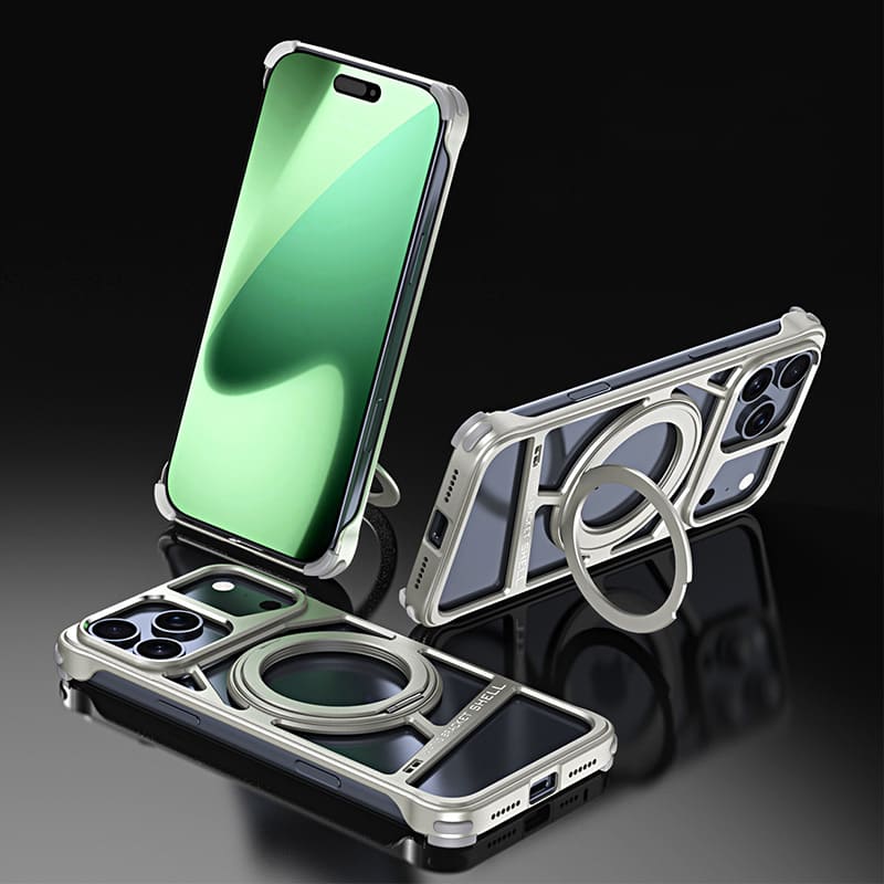ChubbyArmor Ghost - Skeletonized Metal Magnetic iPhone Case With Stand - Image 12