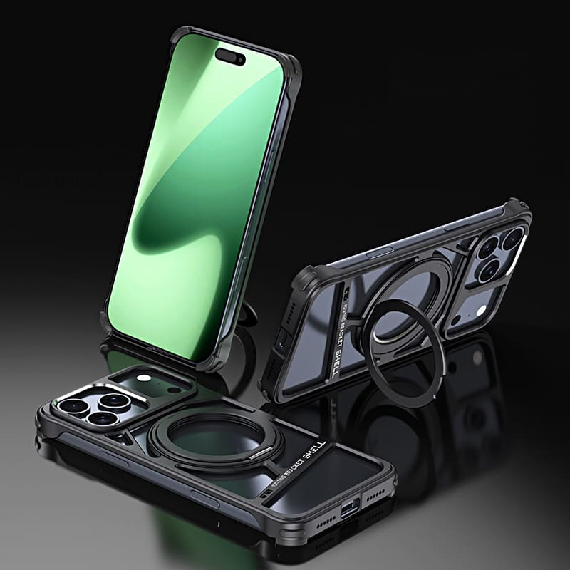 ChubbyArmor Ghost - Skeletonized Metal Magnetic iPhone Case With Stand - Image 13
