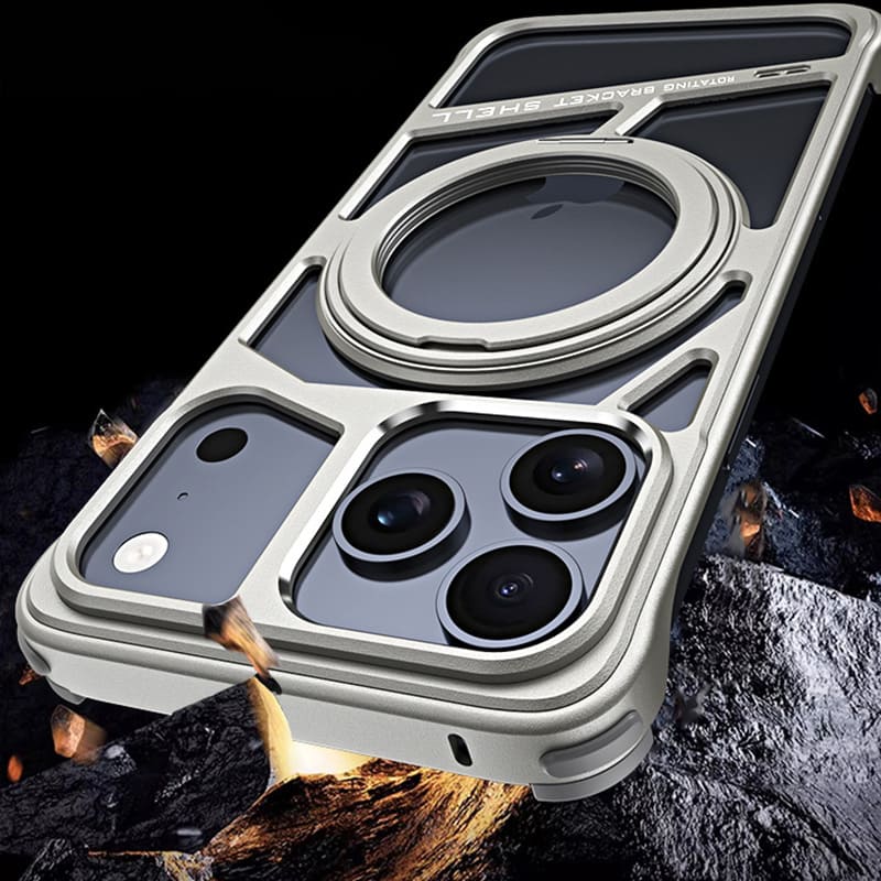 ChubbyArmor Ghost - Skeletonized Metal Magnetic iPhone Case With Stand - Image 3