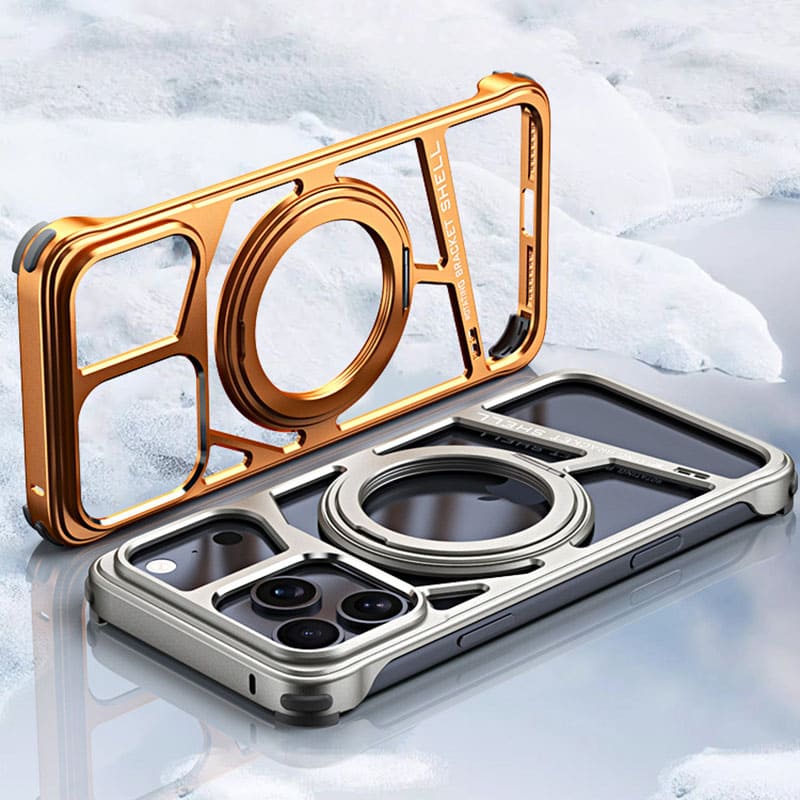 ChubbyArmor Ghost - Skeletonized Metal Magnetic iPhone Case With Stand - Image 7