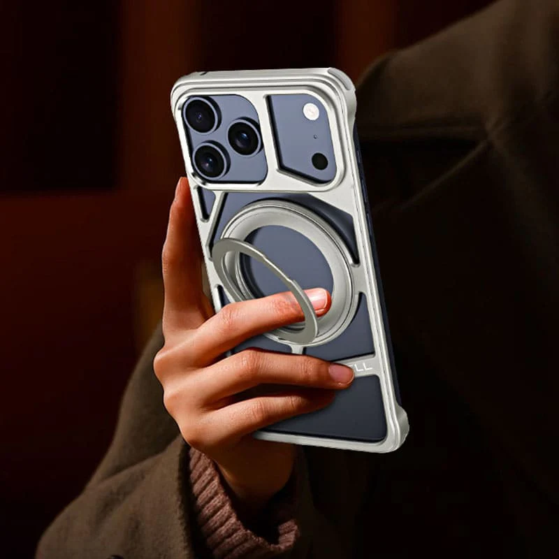 ChubbyArmor Ghost - Skeletonized Metal Magnetic iPhone Case With Stand - Image 8