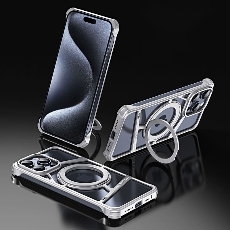 ChubbyArmor Ghost - Skeletonized Metal Magnetic iPhone Case With Stand - Image 9